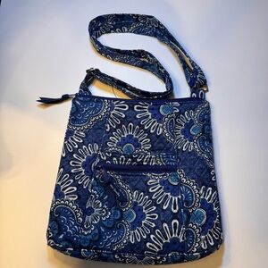 Vera Bradley HIPSTER Crossbody BLUE TAPESTRY Purse Shoulder Bag